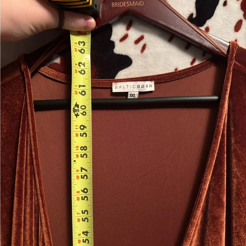 Baltic Born Elegant Velvet Rust/Brown Dress - Picture 3 of 5
